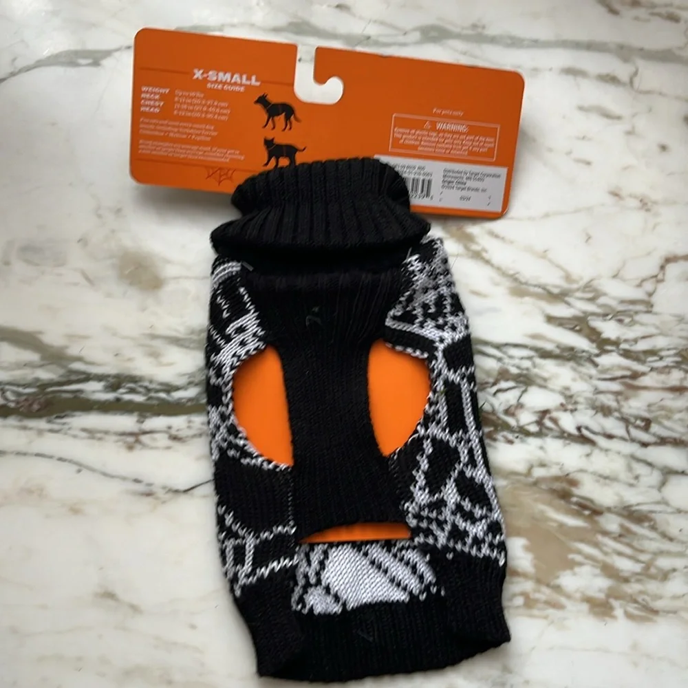 Target Hide and Eek Cat Dog Sweater (XS) Halloween Cobwebs